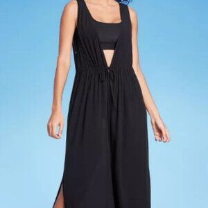 Women's Sleeveless Cover Up Maxi Duster Side Slits - Kona Sol  L / XL 12-18